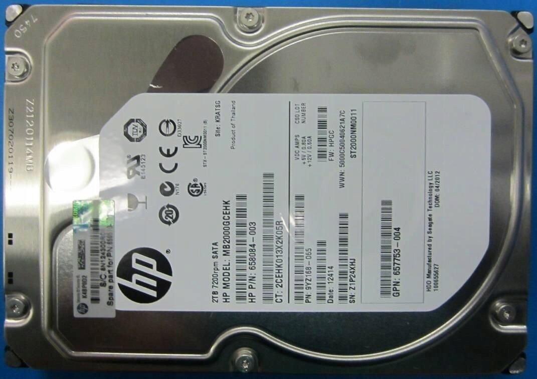 Packard Enterprise 2Tb 7.2K Rpm Sata
