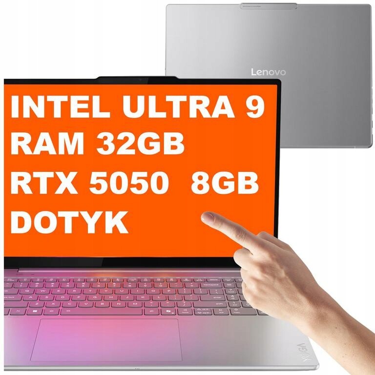 Notebook Lenovo Yoga Pro 9 16IAH Ultra 9 32GB 1TB Rtx 5050 2.8k Dotyk Win 11