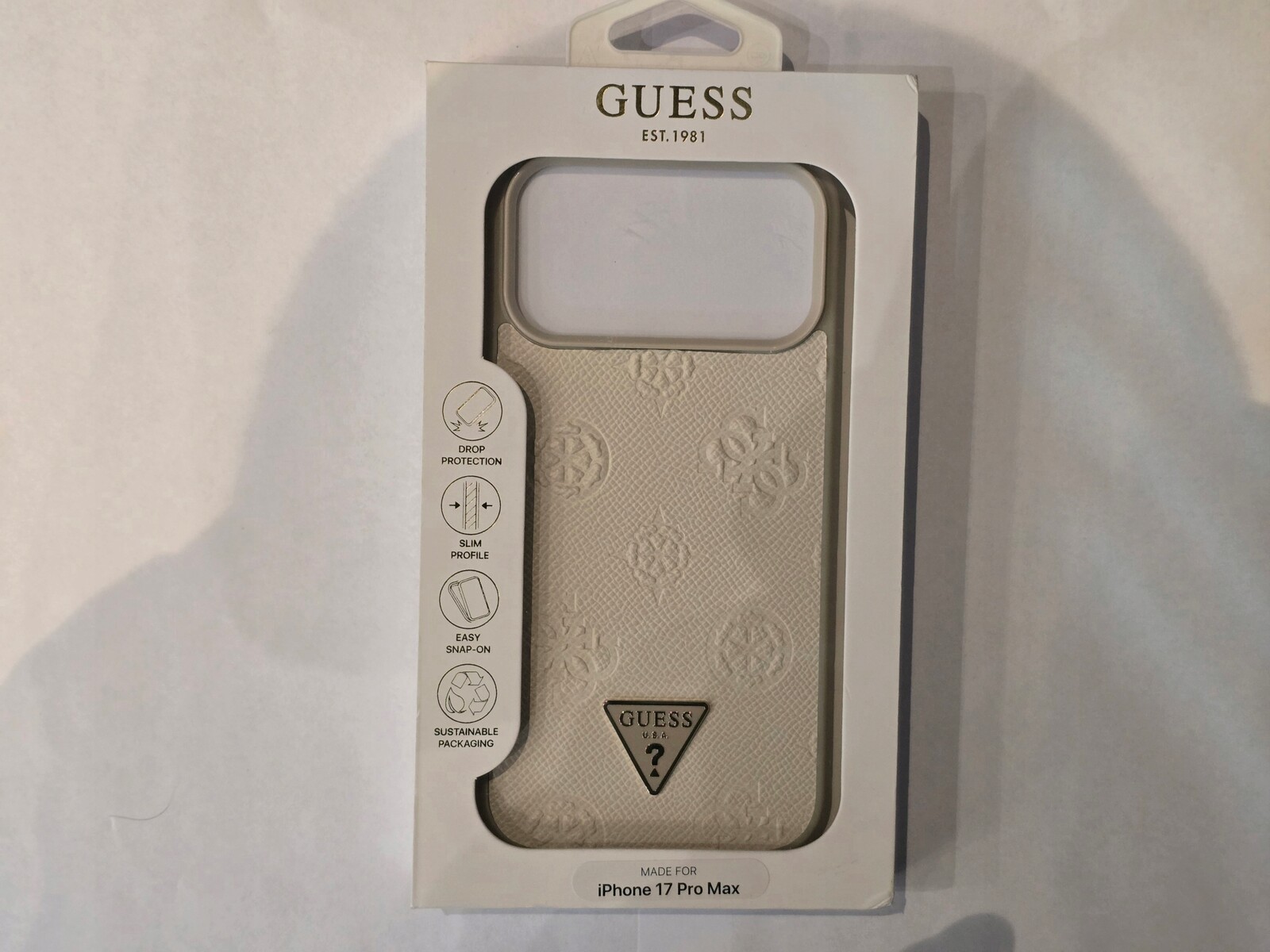 Guess Pouzdro pro Iphone 17 Pro Max Bílá/Krémová