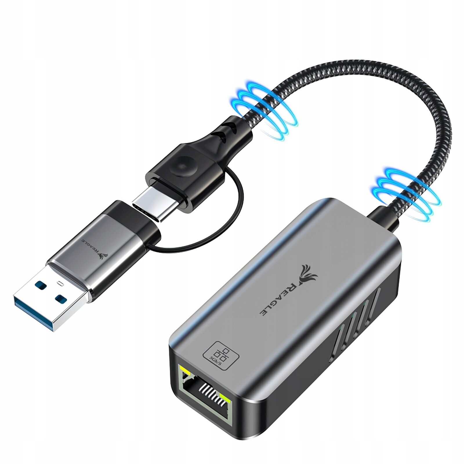 Usb 3.2 Ethernetový Adaptér Síťová Karta Lan RJ45 5Gb/s Usb-c
