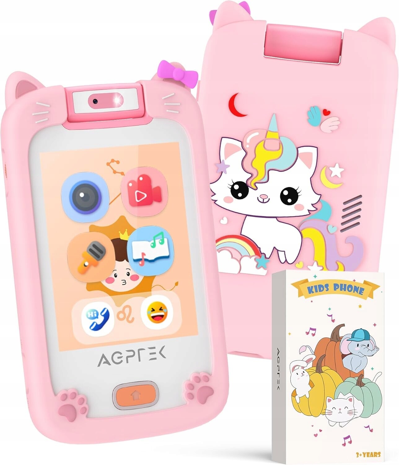 Agptek Mobilní telefon pro děti s hudbou a hrou, fotoaparát 32 Gb