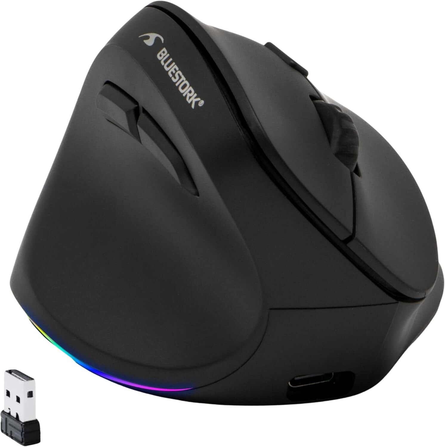 Myš ergonomická levá Bluestork bezdrátová Duální nabíjecí režim