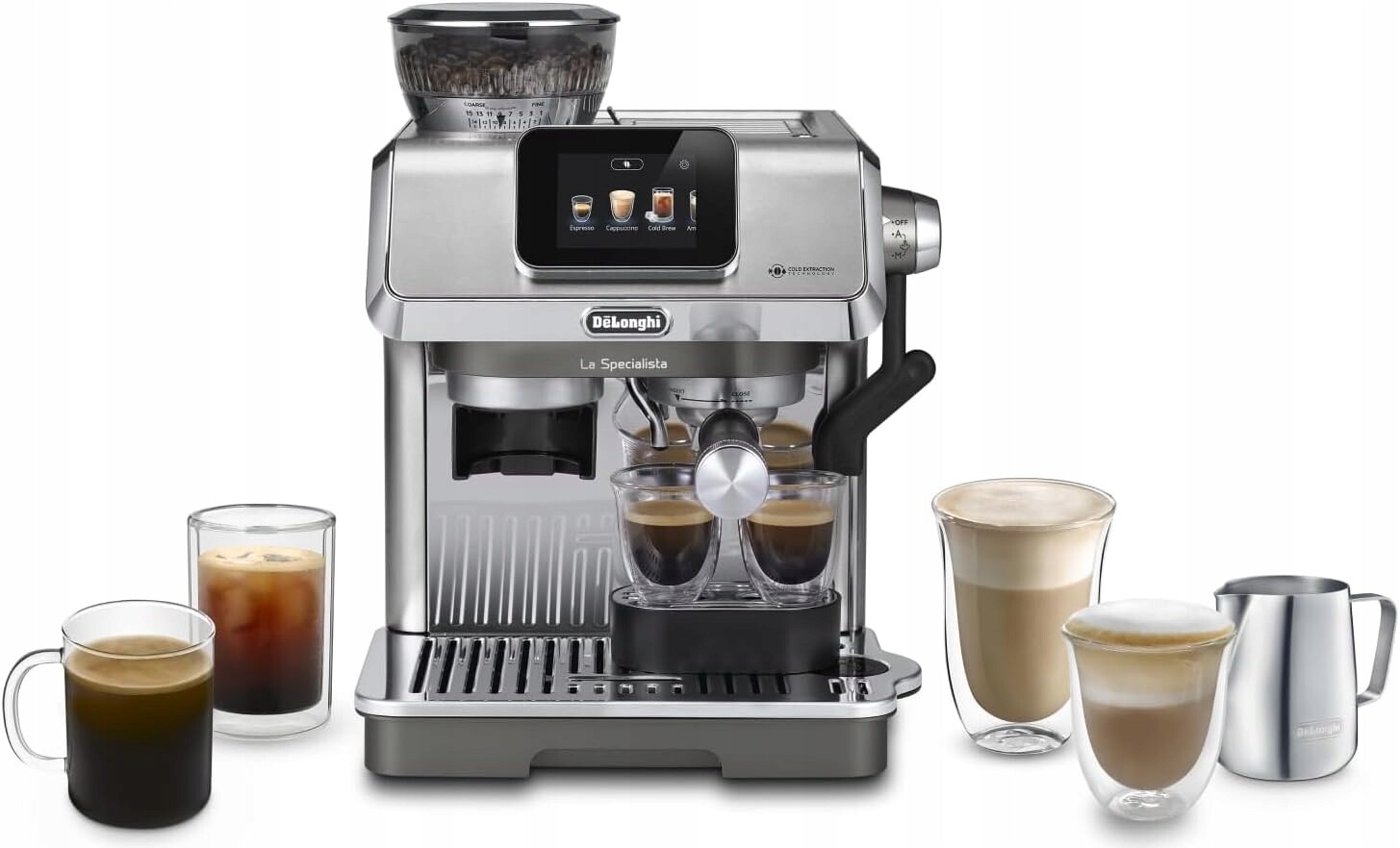 De'Longhi Dotykový specialista EC9455.M Espresso mlýnek Cold Brew Latte Art