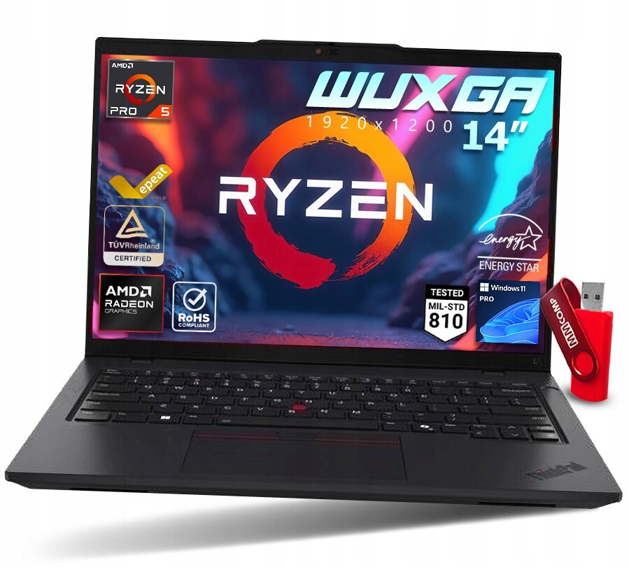 Notebook Lenovo ThinkPad L14 G5 Ryzen 5 Pro 16GB 512GB Ssd Wuxga Ips Pro Práci