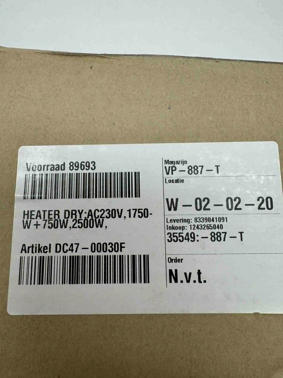 Samsung DC47-00030F ohřívač (topné těleso) pro sušičky 2500 W