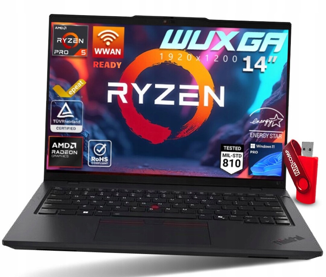 Notebook Lenovo ThinkPad L14 G5 Ryzen 5 Pro 7553U 32GB 2TB Ssd Wuxga Ips W11