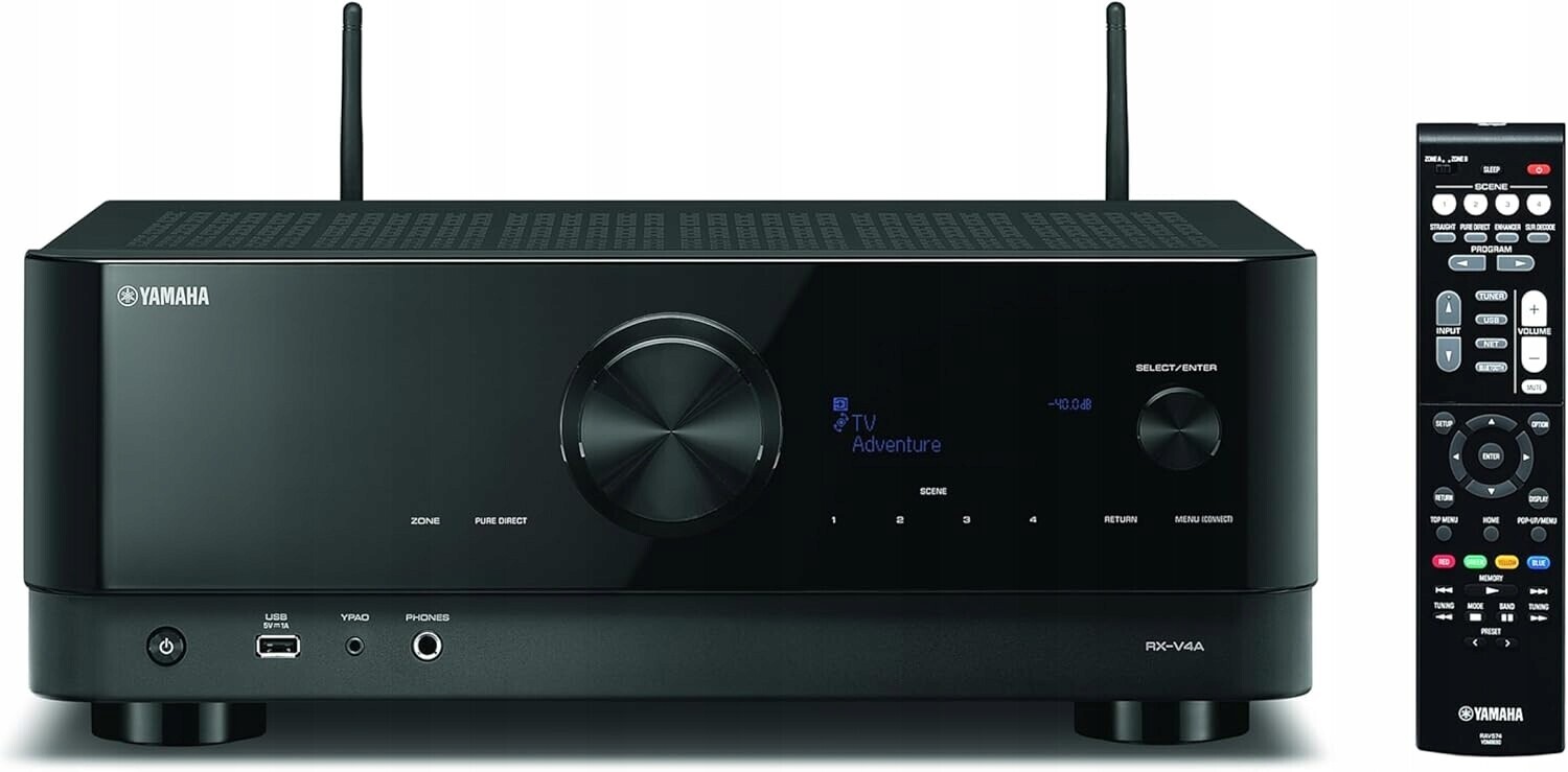 Yamaha RX-V4A Av přijímač 5.1 MusicCast Ypao Bluetooth Hdmi 80W Černý
