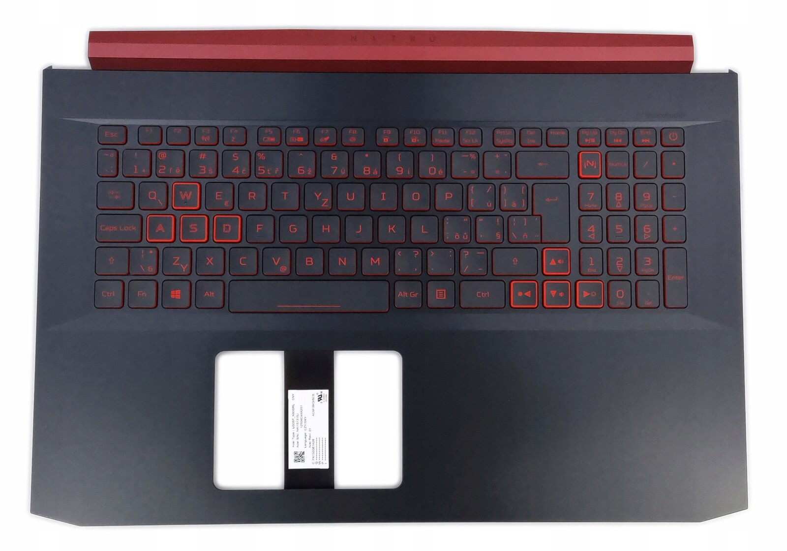 Nové Pouzdro Klávesnice Acer Nitro AN715-51 GTX1050 GTX1650 Česká