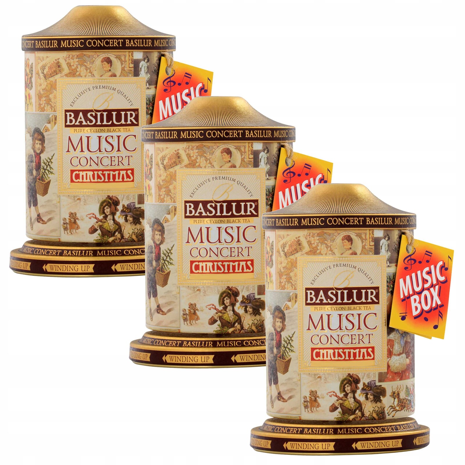 Basilur Černý listový čaj plechovka s vánoční pozitivem