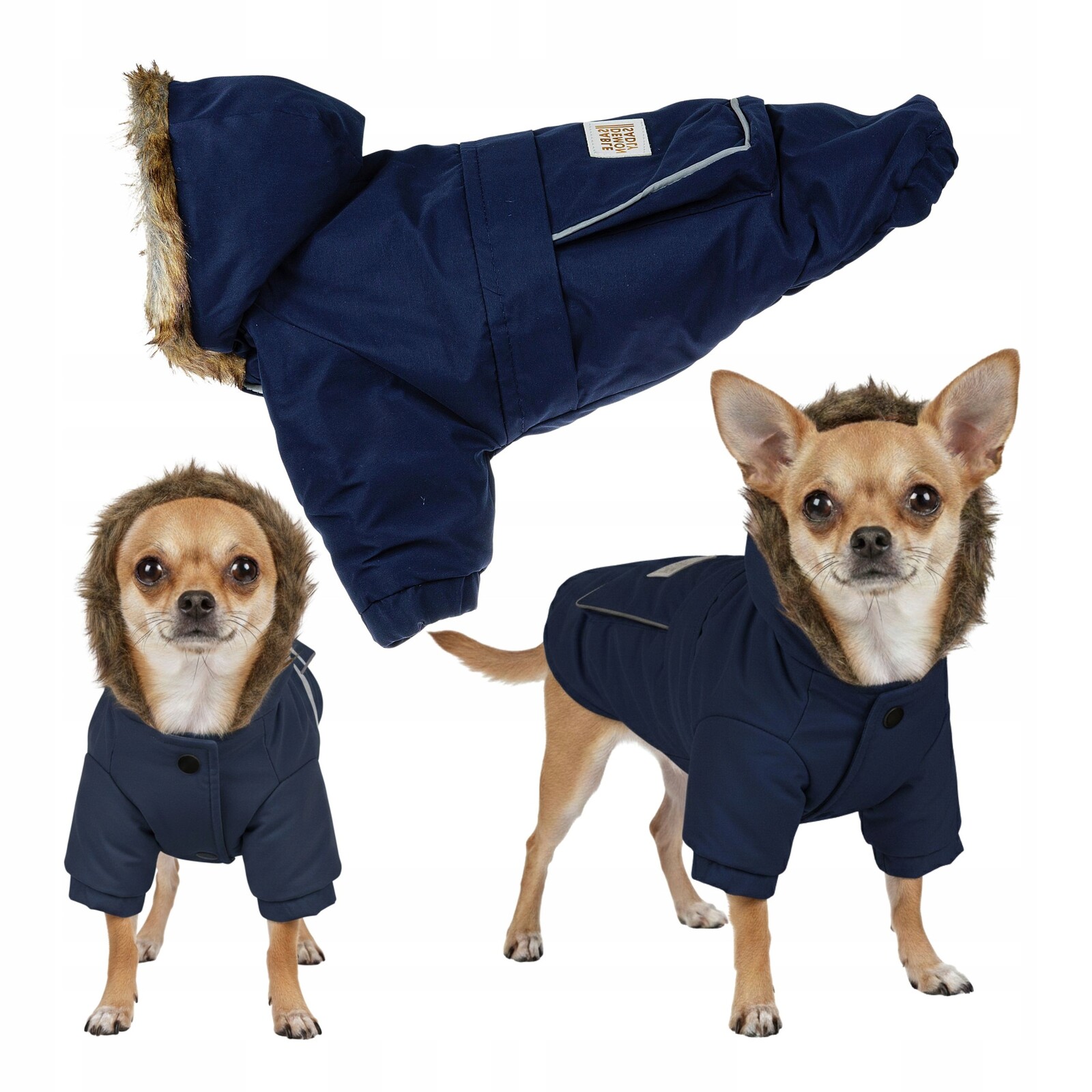 Bunda pro psa S Zimní oblečení Zateplené s kapucí Teplá bunda na zimu