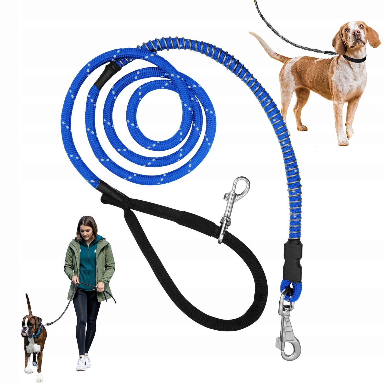 Idealeash Vodítko Tlumič 2 m Premium Silná Pro Psa do 13-23 kg Tréninková