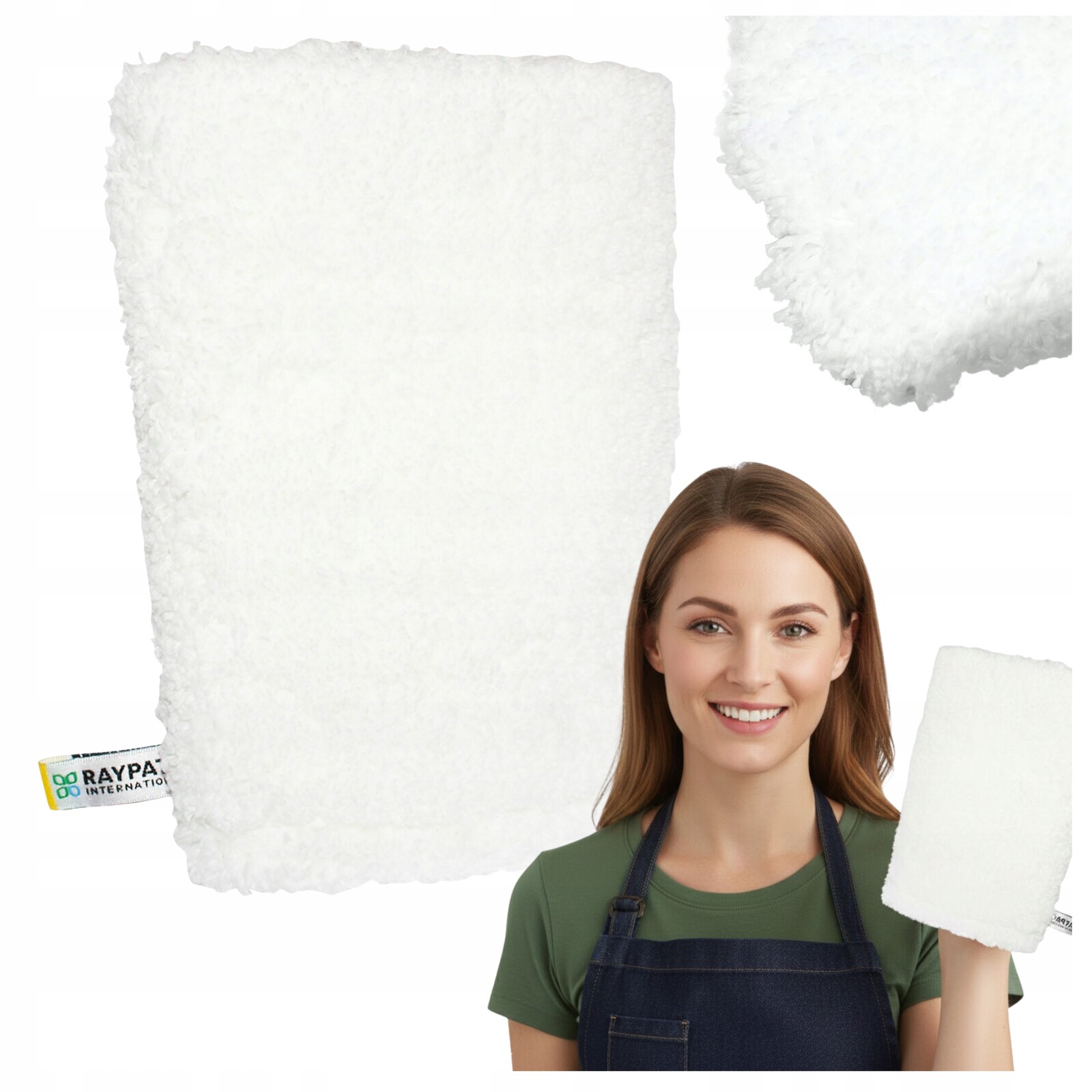 Raypath Čistící rukavice na čalounění koberců Bílá M 15x22 cm Na mokro