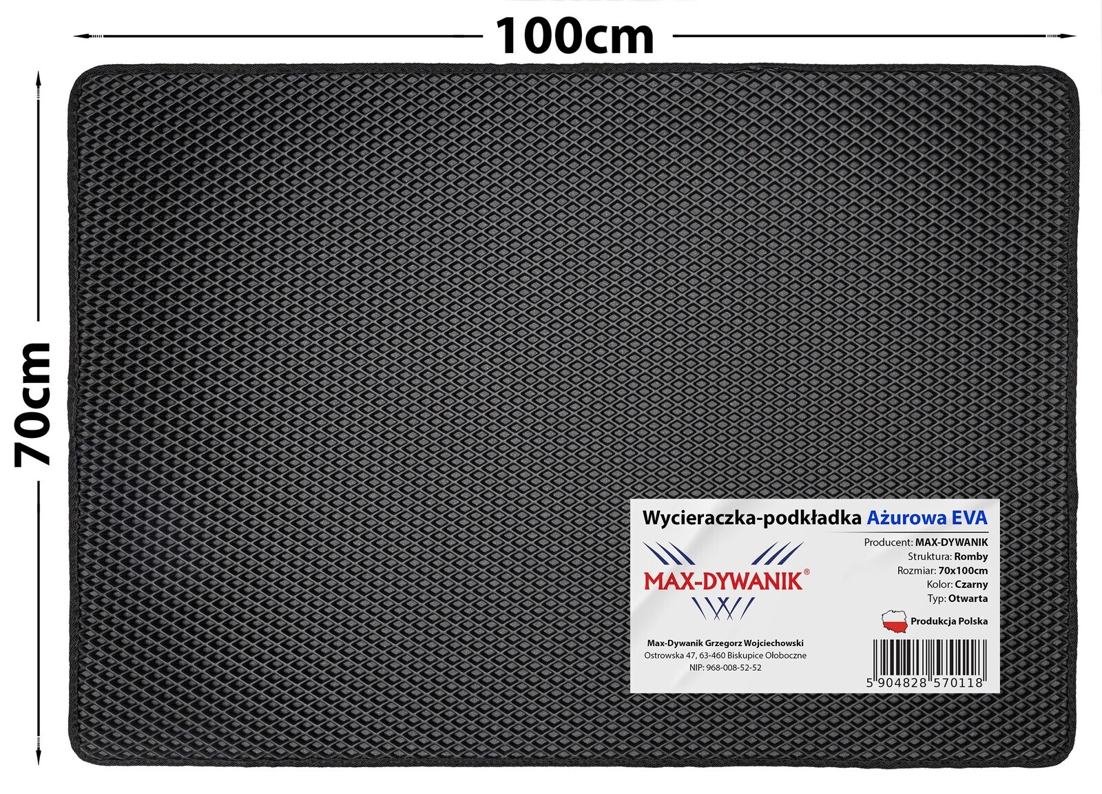 Voděodolná Ažurová podložka rohožka před kočičí toaletu pro kočky 70x100