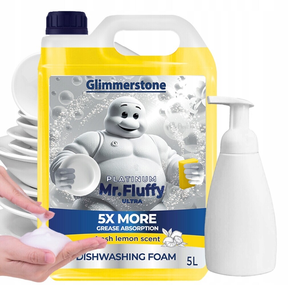 Mr. Fluffy Prostředek Na Mytí Nádobí V Citronové Pěně Dávkovač