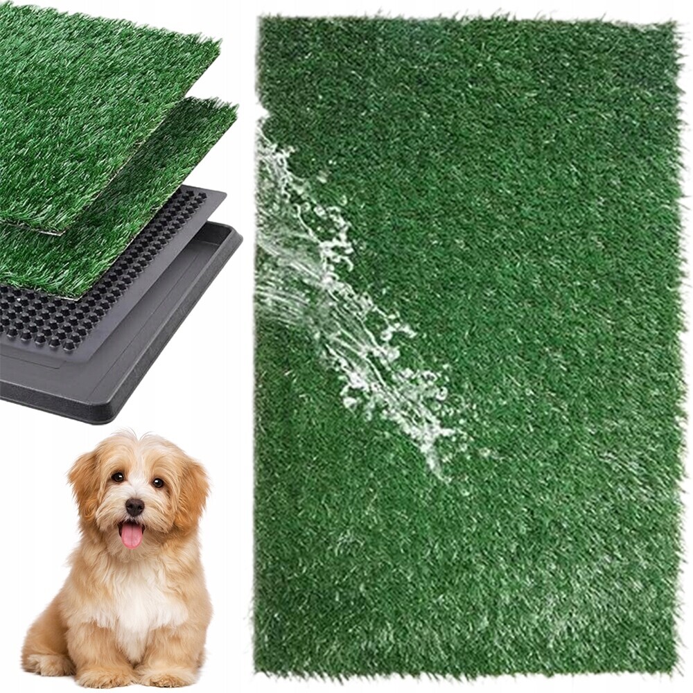 Toaleta Pro Psy Umělá Tráva S Táckem A Nádobou Na Moč 76 x 51 cm