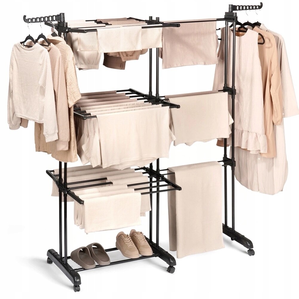 Sušák na prádlo oblečení vertikální prádlo kovová extra velká XXL