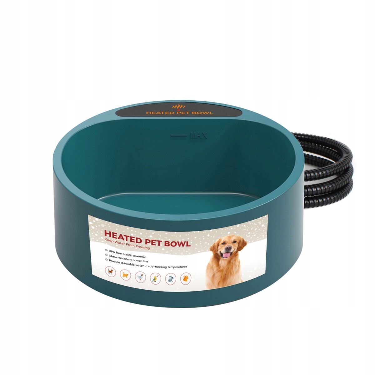 Vyhřívaná miska pro zvířata 2,2 l, nemrznoucí, pro psy a kočky