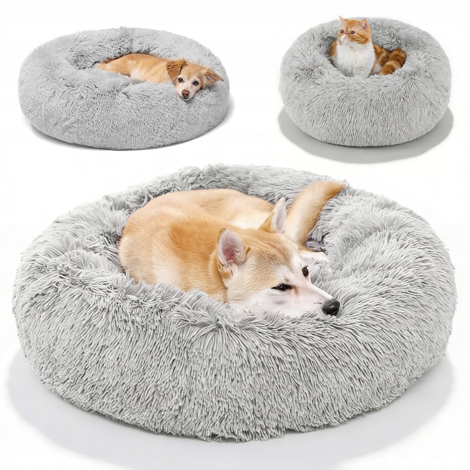 Pelíšek Pro Psa Kočku Chlupaté Měkké Potah 60X60X20 CM