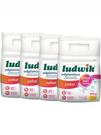 Ludwik Soda Oxy Odstraňovač skvrn na praní barev 4x650g