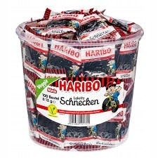Haribo želé bonbony Lakritz Schnecken Lékořicové 100x13g 1,3kg Německo