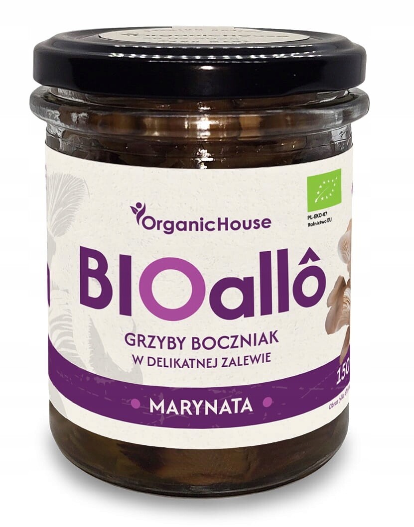 BIOallo Marynata – houby hlívy ústřičné v jemném nálevu Bio 180 g