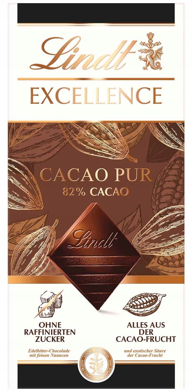 Lindt čokoláda Cacao Pur 82% 50 g