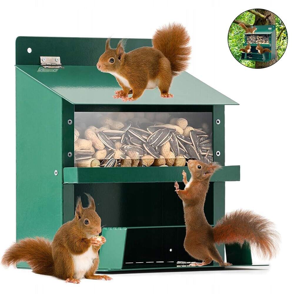 Krmítko Pro Veverky Zelené Velké Do Zahrady 20.5x15.8x23 cm