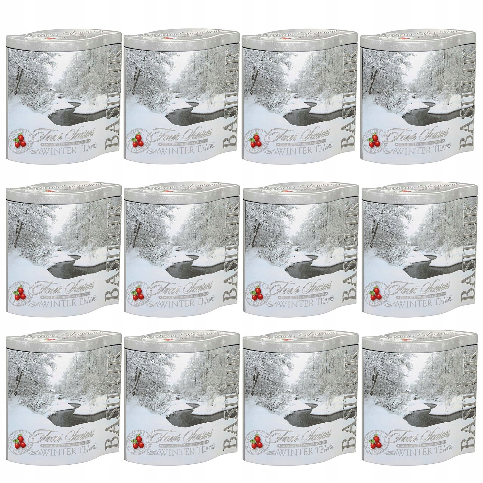 Basilur Zimní Listový černý čaj v ozdobné plechovce, 6 Plechovek