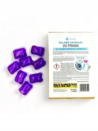 Marba – Gelové kapsle na praní černých a tmavých tkanin 50 x 20 g
