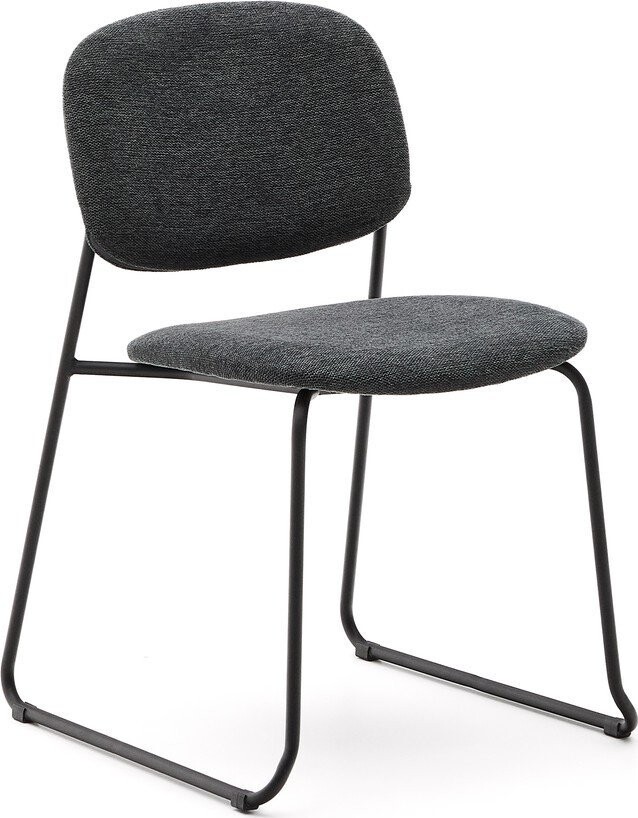 Tmavě šedá kovová stohovatelná jídelní židle Meli – Kave Home