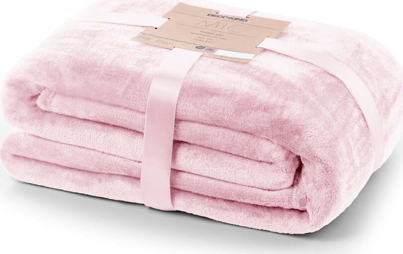 Světle růžová deka z mikrovlákna Decoking Mic, 150 x 200 cm