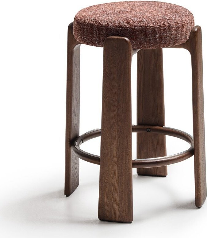 Hnědá/v tmavě přírodní barvě barová stolička z jasanového dřeva (výška sedáku 75 cm) Granite – Kave Home