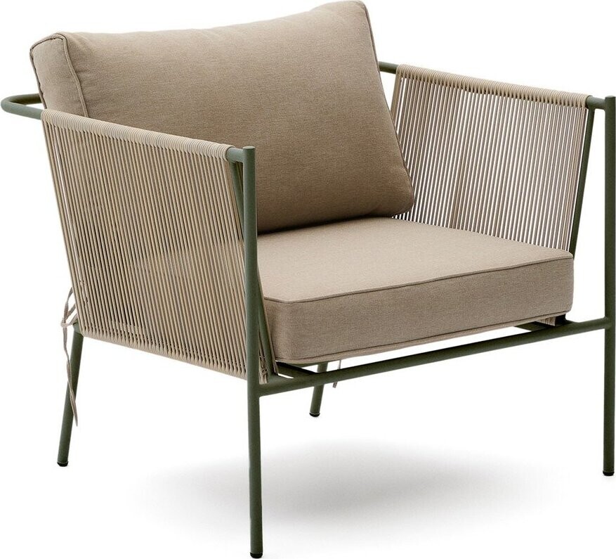 Zelené/béžové kovové zahradní křeslo Zivia – Kave Home