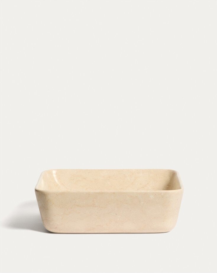 Béžové kamenné umyvadlo 40x40 cm Darnen – Kave Home