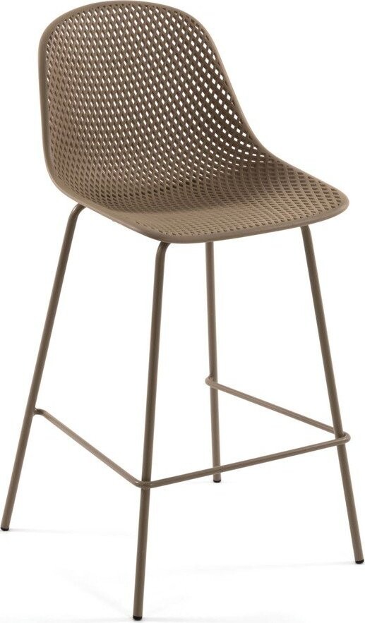 Béžová kovová/plastová zahradní barová židle Quinby – Kave Home