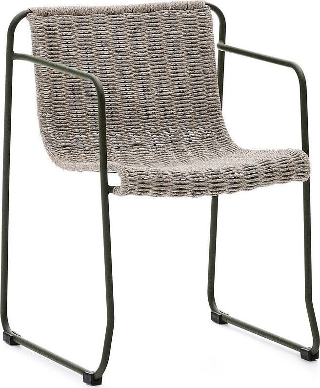 Šedozelená kovová zahradní židle Maurina – Kave Home