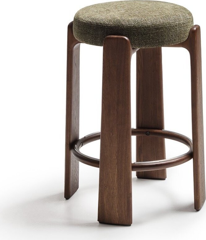 Zelená/v tmavě přírodní barvě barová stolička z jasanového dřeva (výška sedáku 75 cm) Granite – Kave Home