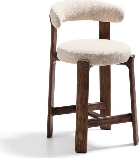 Béžová/v tmavě přírodní barvě barová židle z jasanového dřeva (výška sedáku 65 cm) Granite – Kave Home