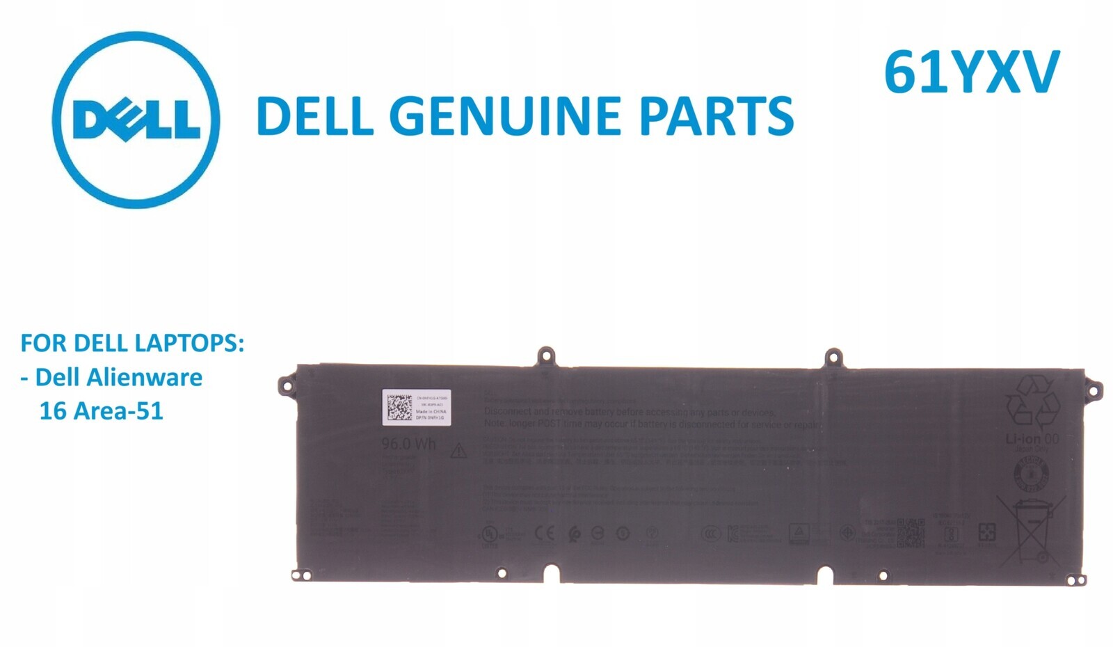 Baterie pro notebook Dell Alienware 16 Area-51 (AA16250) – 61YXV 96Wh