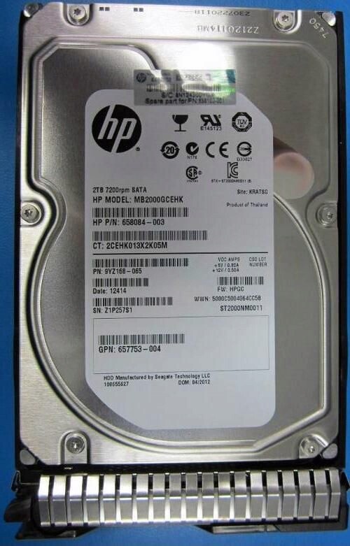 Packard Enterprise 2TB 6G Sata 7.2k 3.5in