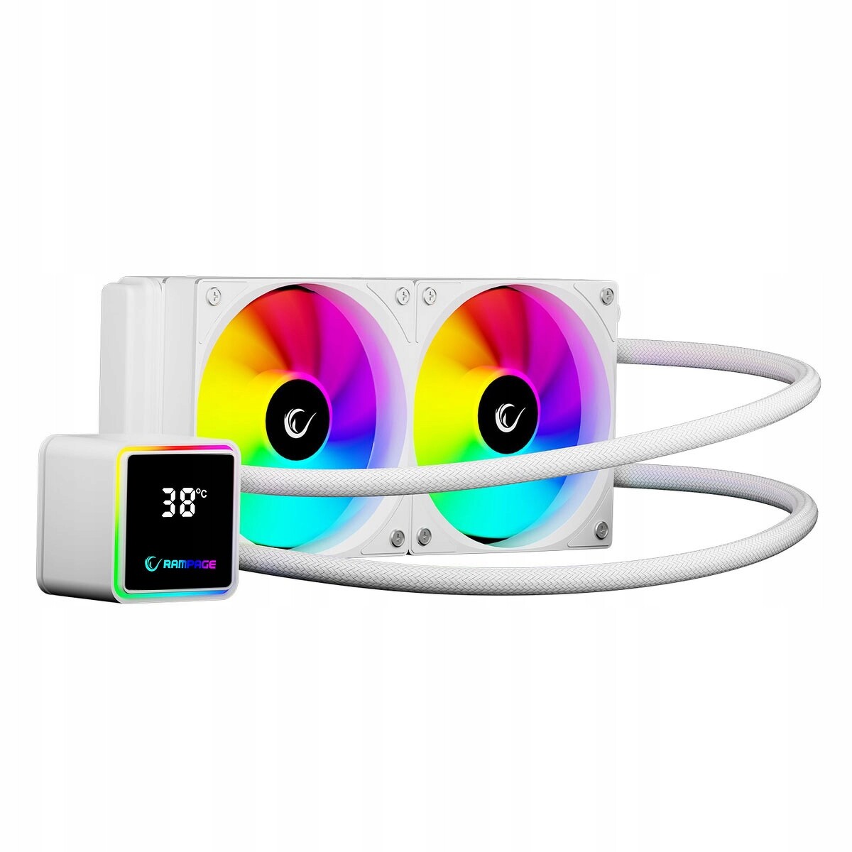 Rampage Infinite V240 Vodní chlazení 240MM Argb, měřič teploty, bílý