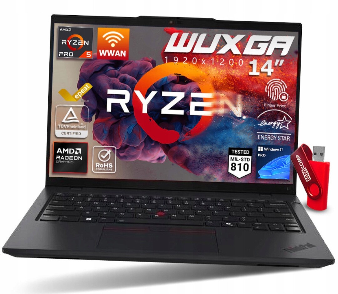 Notebook Lenovo ThinkPad L14 G5 Ryzen 5 Pro 32GB 4TB Ssd Wuxga Ips Wwan 4G