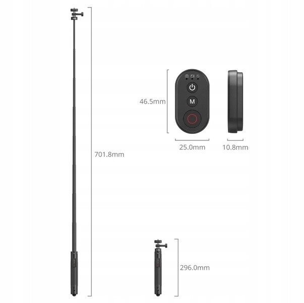 SmallRig 5464 selfiestick, držák telefonu pro kamery a dálkové ovládání