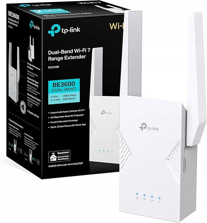TP-Link RE225BE Zesilovač signálu Wi-Fi 7 BE3600 Dual-Band EasyMesh