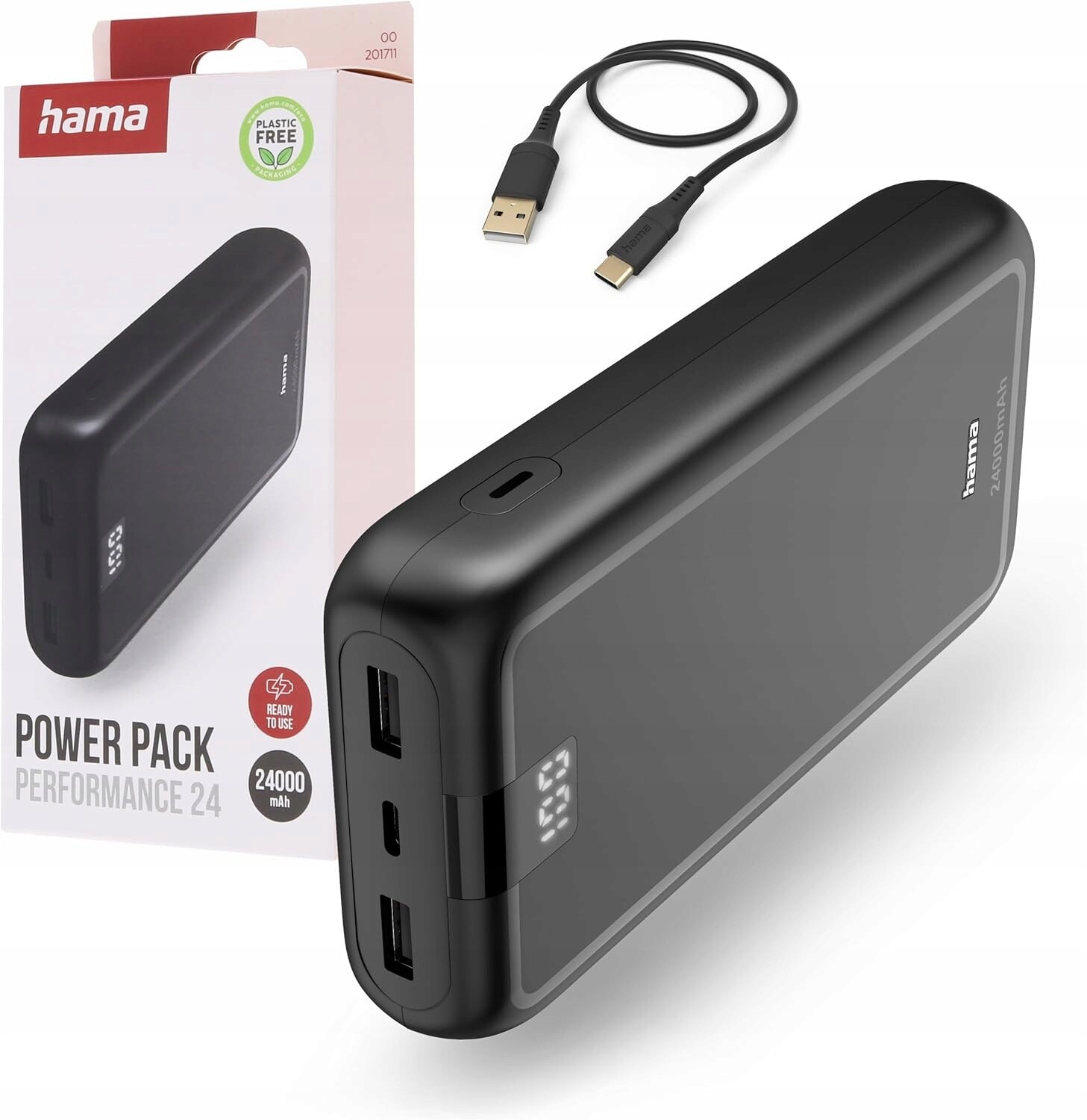 Hama Performance 24 Powerbank 24000 mAh Rychlé nabíjení 3 porty Usb A C