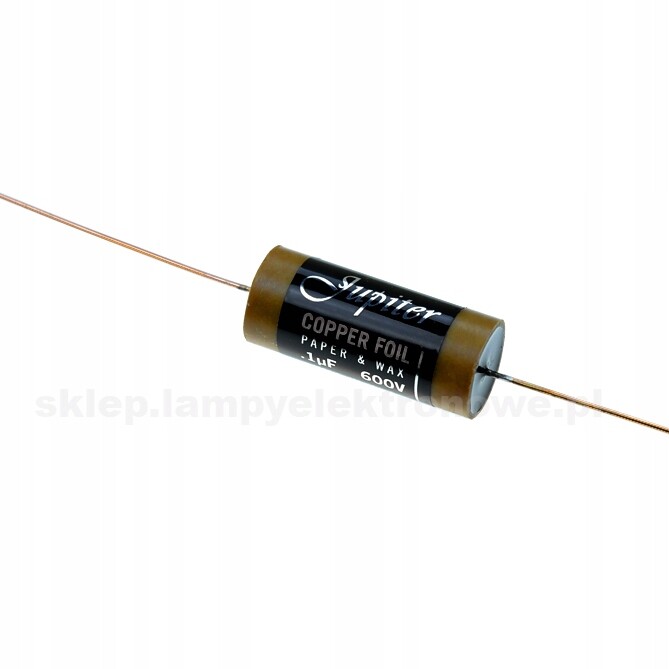 Kondenzátor 0.10uF 0,1uF 100nF 600V Měděná fólie, papír a vosk Jupiter Usa