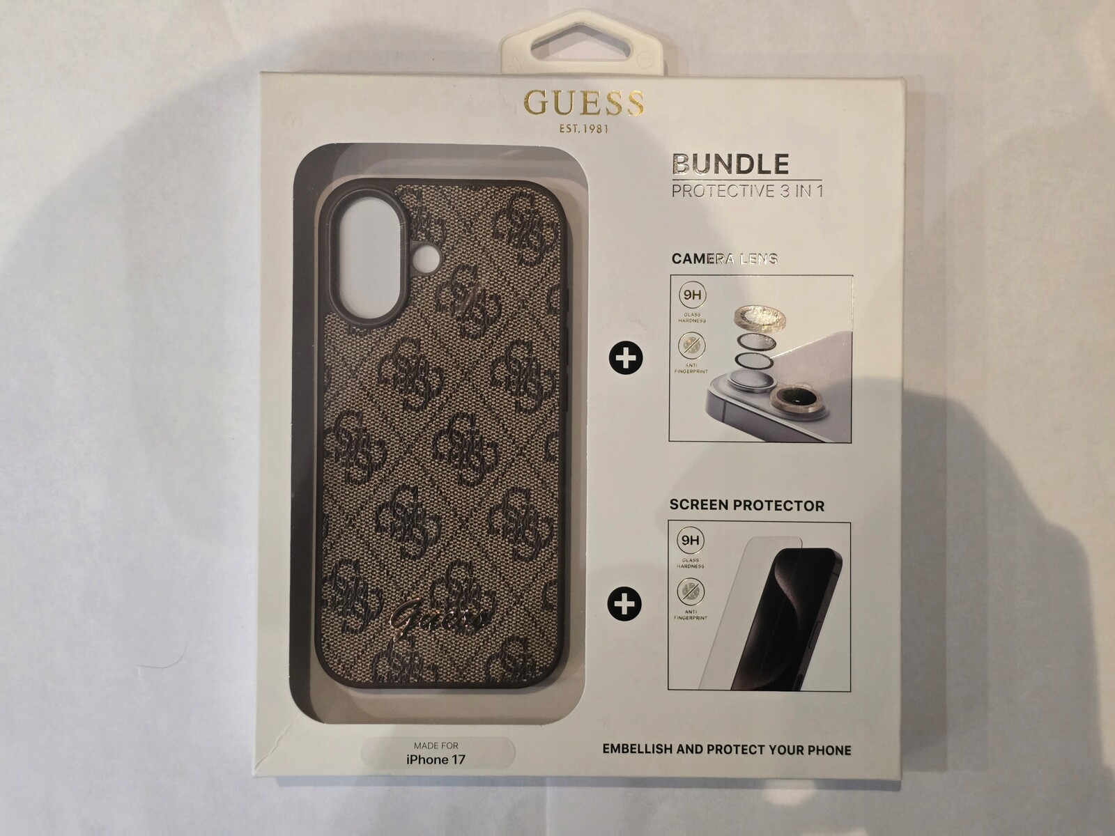 Guess sada 3v1 pro Iphone 17 Hnědá