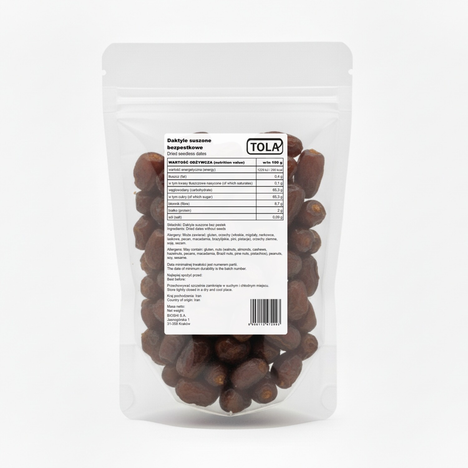 Sušené datle bezpečné 5 kg – přírodní a chutné Tola