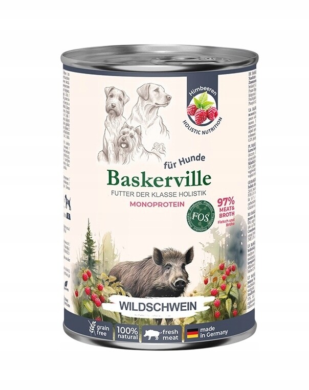 Baskerville Premium vlhké krmivo pro psy Adult Wild Holistic 6x400 g