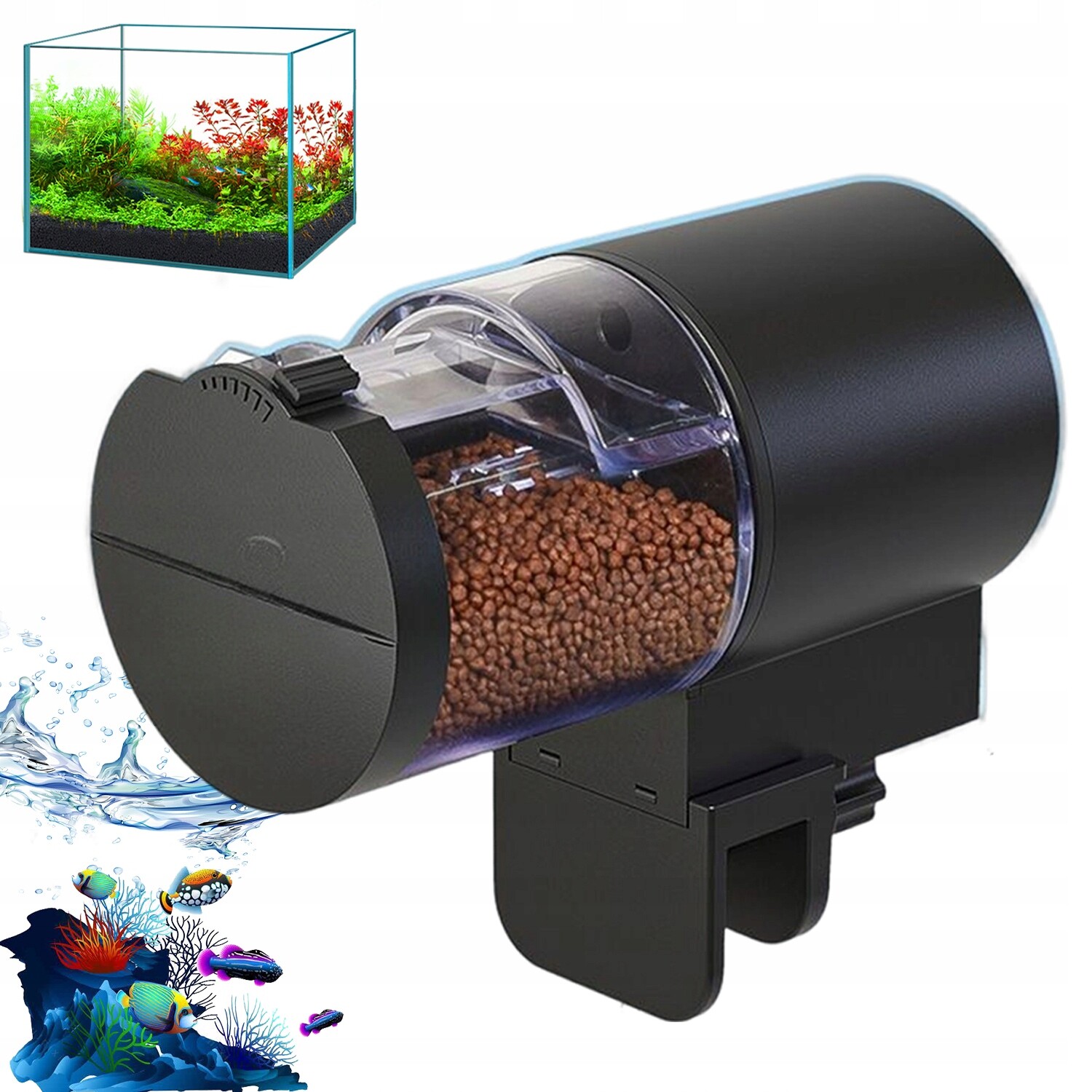 Krmítko Pro Ryby 100 ML S 3 Automatickými Režimy Krmení, Odolné